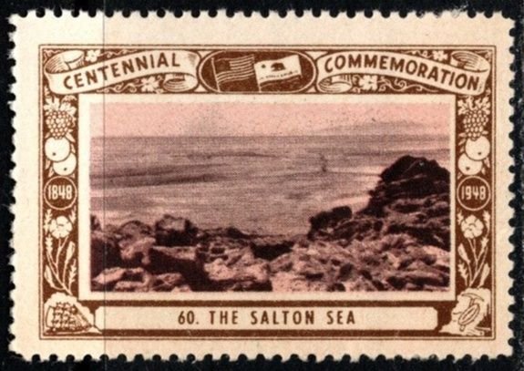 1948 US Poster Stamp California Centennial Commemoration # 60 The Salton  Sea | Specialty Philately - Cinderellas, Stamp