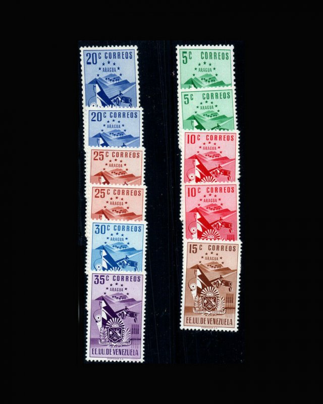 VINTAGE:VENEZUELA 1952-53 OGNHPOF SCOTT# 513-519 $ 41.75 LOT#VEN1952Q