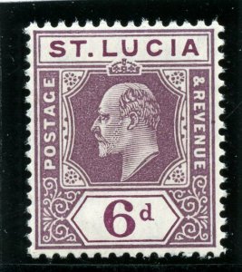 St Lucia 1905 KEVII 6d dull purple & violet (O) superb MNH. SG 72. Sc 54.