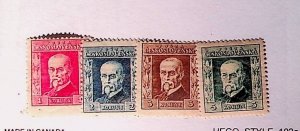 Czechoslovakia Sc 98-101 MLH Set of 1925 - President Masaryk