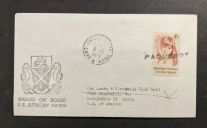 1975 SS African Dawn Ship Mail Cover Abidjan Ivory Coast to Montgomery OH USA