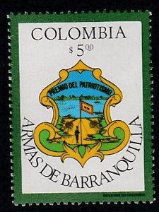 Colombia # 838 Baranquila Coat of Arms, Mint NH,