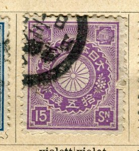 JAPAN; 1899-1900 early Chrysanthemum series issue used 15s. value