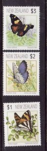 New Zealand-Sc#1075-unused NH $1,$2,$3 Butterflies-1991-2008-id2-