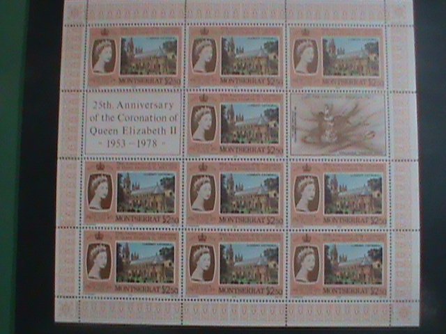 ​MONTSERRAT-1978 SC#388-25TH ANNIV: CORONATION OF QUEEN ELIZABETH II MNH SHEET