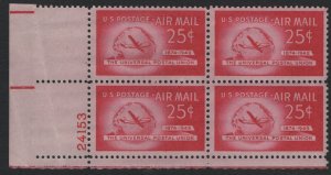 US,  C44 MNH UPU PLATE BLOCK 1949