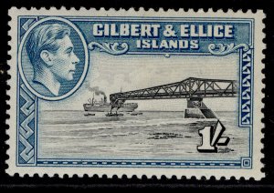 GILBERT AND ELLICE ISLANDS GVI SG51a, 1s brownish black & turq, M MINT. Cat £20.