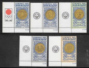 PARAGUAY #858-62 MNH Set of 5 Singles Collection / Lot