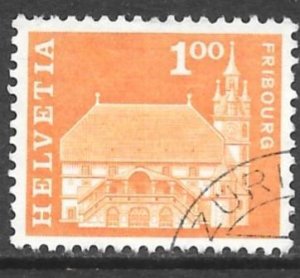 Switzerland 396: 1f Townhall, Fribourgh, used, F-VF