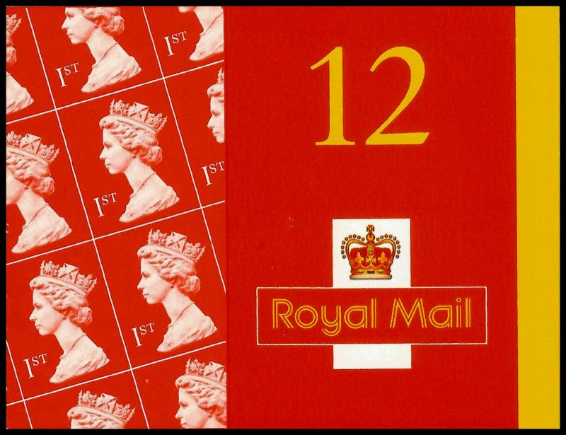 2001 12 X 1st Class Stamps Questa Complete Booklet (With Cod Post) SG MF2