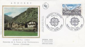 Andorra 1986 Europa Ansalonga Silk Unadressed FDC 