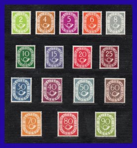 1951 - 1952 - Alemania - Scott n 670 - 685 -  MNH - Gran Lujo - AL- 01