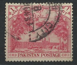 Pakistan 1954 - 1a carmine 7th anniv. of independence - SG67 used