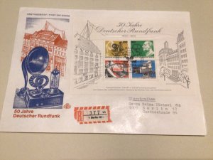 Germany 50 years of Broadcasting registered large first day cover  A9548