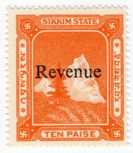 (I.B) India (Princely State) Revenue : Sikkim Duty 10p 