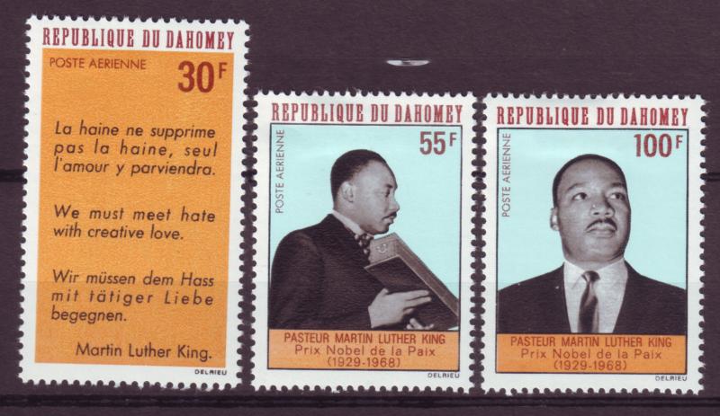 J15318 JLstamps 1968 dahomey set mh #c71-3 martin luther king