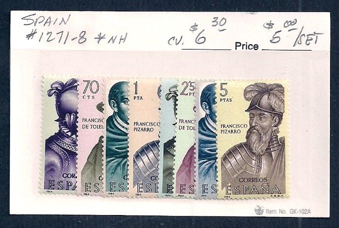 SPAIN Sc#1271/1278 Mint Never Hinged Complete Set