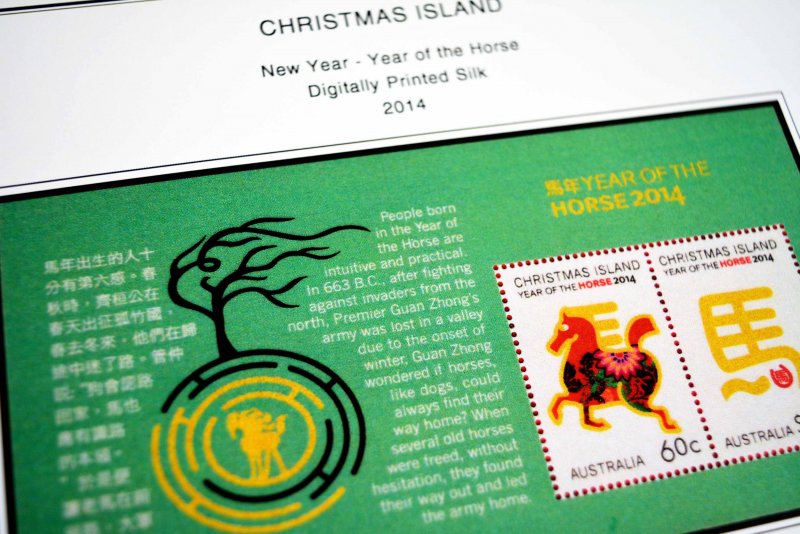 COLOR PRINTED CHRISTMAS ISLAND 2011-2020 STAMP ALBUM PAGES (55 illustr. pages)