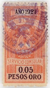 (I.B) Argentina Revenue : Consular Service 5c (1921)