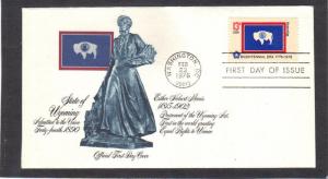 Fleetwood 1676 13c Wyoming FDC (Cachet-U/A) CV39200