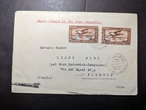 1931 Egypt Airmail LZ 127 Graf Zeppelin Cover Cairo to Firenze Italy