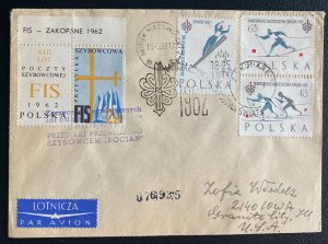 1962 Zakopane Poland First Day Cover 13 XIII LOT Glider Flight Special Label