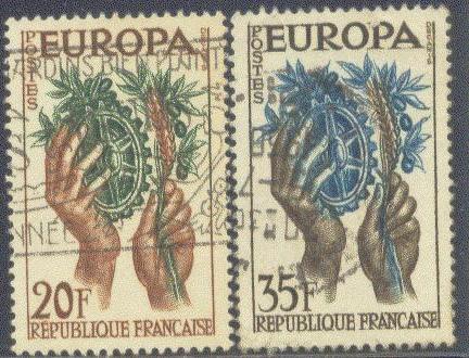 FRANCE  846-47 USED 1957 EUROPA-UNITED EUROPE