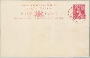 59531 -  MALTA - POSTAL HISTORY:  STATIONERY CARD with RED Registered A postmark