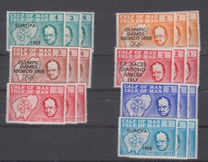 Calf of Man seven series of Churchill stamps Unmounted Mint NHM