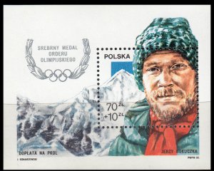 POLAND - 1988 JERZY KUKUCZKA, MOUTAIN CLIMBER / OLYMPIC - SOUVENIR SHEET - MNH