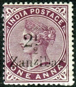 ZANZIBAR-1895-6 2½ on 1a Plum.  A LMM example accompanied by an RPS certificate