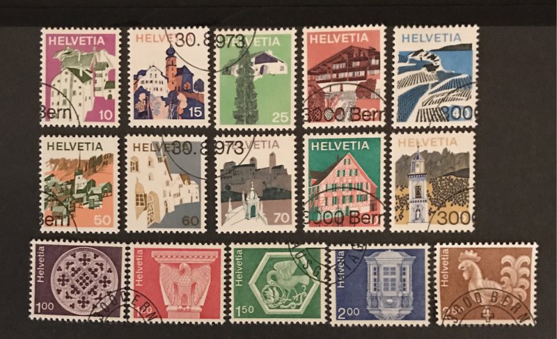 Switzerland 1973-80 #558//77, Used, CV $6.25