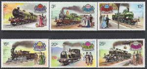 Liberia #629-34 mint set,various locomotives 1895-1905, issued 1973