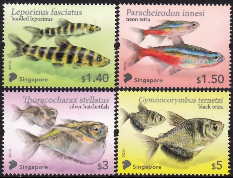 SINGAPORE 2021 TETRA FISH POISSONS FISCHE PESCE PESCADO MARINE FAUNA [#2105]