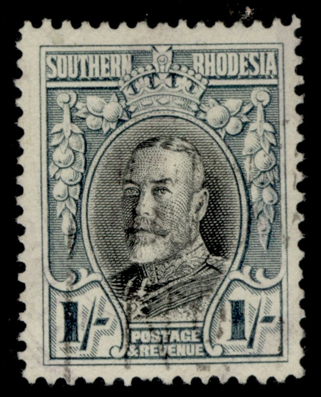 SOUTHERN RHODESIA GV SG23b, 1s black & greenish blue FINE USED. Cat £160 PERF 14