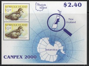 Thematic stamps NORFOLK IS 2000 CANPEX PETRELS MS738 mint