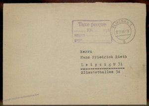 Germany 1946 Ilemnau Post-WWII Taxe Percue Gebuehr Bezahlt Fee Paid Cover G90615