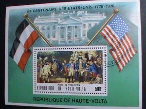 UPPER VOLTA STAMP:1976-BICENTENARY OF AMERICAN REVOLUTION CTO S/S SHEET VF