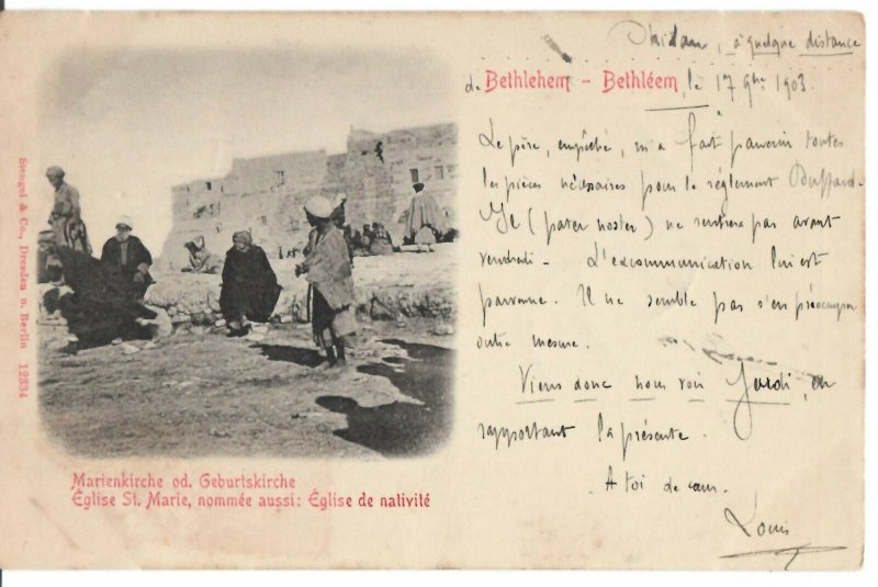 Bethlehem 1903 - Palestine postcard Bethleem