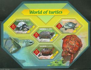 SOLOMON ISLANDS  2014 WORLD OF TURTLES  SHEET  MINT NH