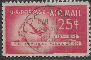 US C44 used - complete postmark on stamp. Mar 21 1951, Dayton Ohio. Nice.