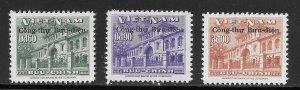 Vietnam Scott 51-53 Unused LHOG - 1956 Post Office Overprint - SCV $5.80