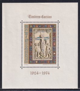 Luxembourg 1974 Sc B302 Caritas Issue 50 Yr Anniversary Crucifixion Stamp SS MNH