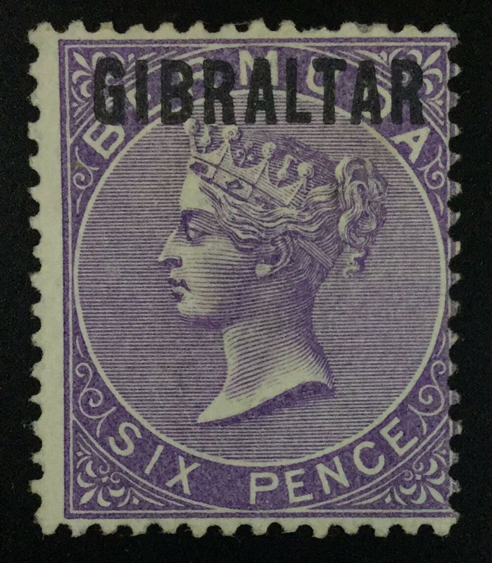 MOMEN: GIBRALTAR SG #6 1886 MINT OG H £300 LOT #62431