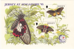 Jersey 1995 Butterflies M/Sheet  NHM