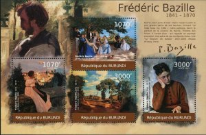 Paintings of Frederic Bazille Stamp Art Impressionism La Robe Rose S/S MNH #2359