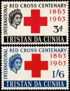 ✔️ TRISTAN DA CUNHA 1964 - RED CROSS - SC.  69/70 MNH ** [5CW6]