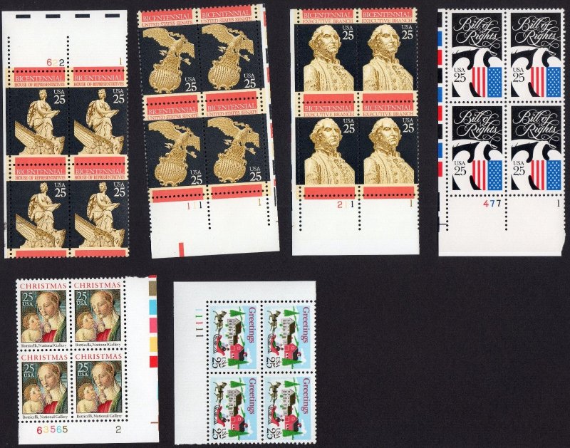 Scott #2399-2400-2412-2413-2414-2421 Constitution Plate Block of 4 Stamps - MNH
