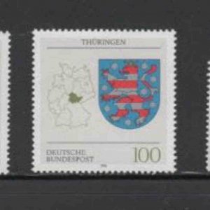 GERMANY #1714 1992 THURINGIA COAT OF ARMS MINT VF NH O.G