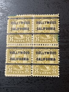 US SC # 560 Used Block of Four Precanceled Hollywood CA